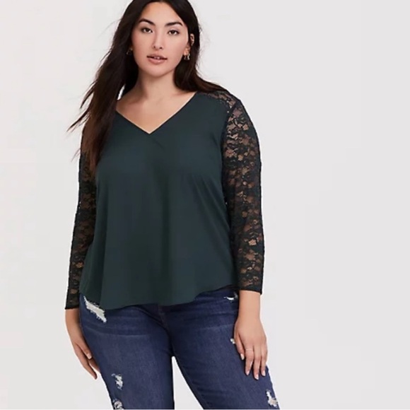 Torrid Black Lace Flowy Top - Picture 7 of 8